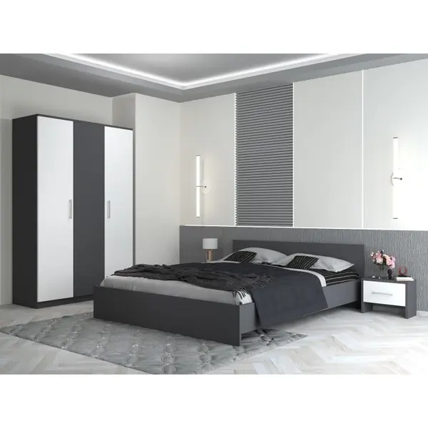 Set dormitor Practic 3U, Gri