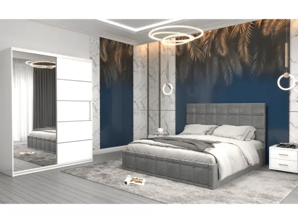 Set dormitor Royal, Alb/Gri