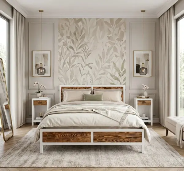 Set Dormitor Rustic Haven King - 180x200 cu finisaj Vopsit
