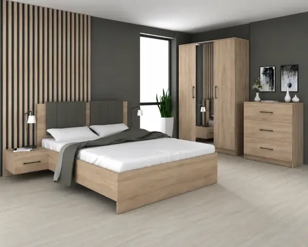 Set Dormitor Vera Ro Sonoma 150x56x205 cm