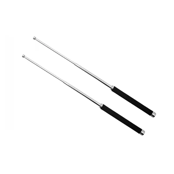 Set doua bastoane telescopice pliabile, DEPOX , 51 cm, maner antiderapant, argintiu