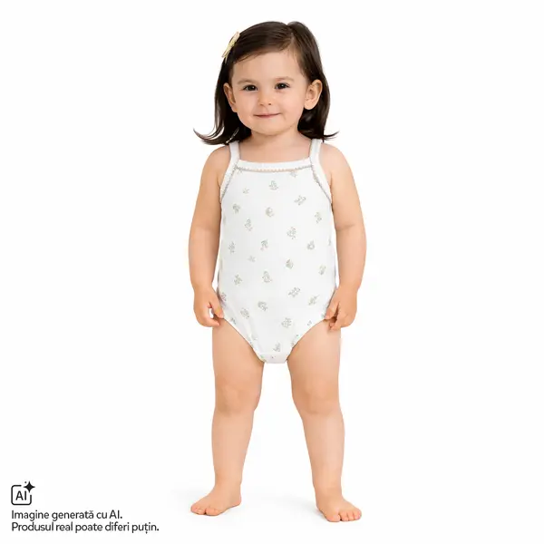Set doua body-uri Chicco, Alb cu model, 01482-70MFCI
