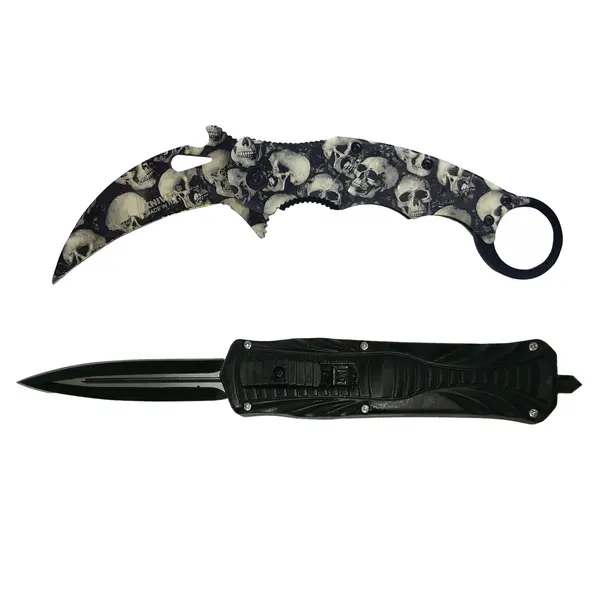 Set doua briceaguri de vanatoare DEPOX , karambit si automat, multicolor