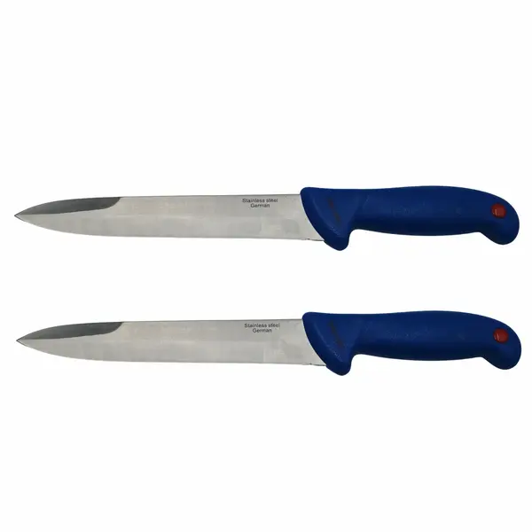 Set doua cutite de injunghiat DEPOX , Chef s Blade, otel inoxidabil, 32 cm, albastru