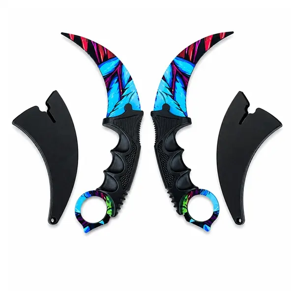 Set doua cutite karambit DEPOX , 22 cm, multicolor, teaca inclusa
