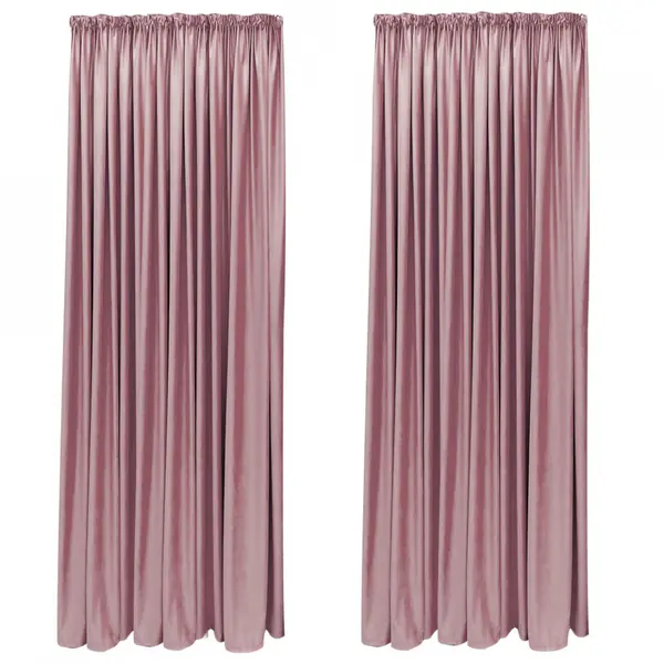 SET DRAPERIE CATIFEA VELVET CU REJANSA DE 8 CM ROZ PRAFUIT