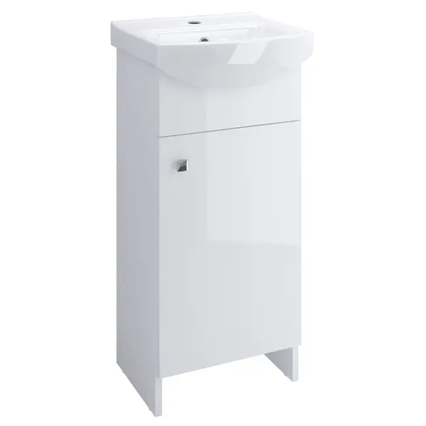 Set dulap baie cu 1 usa si lavoar inclus, 40 x 33 cm, Cersanit Sati