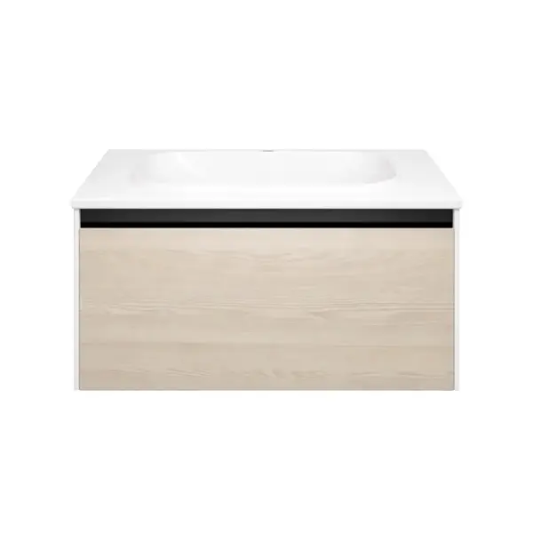 Set dulap baie cu lavoar inclus Kolpasan Pandora, 75 cm, stejar