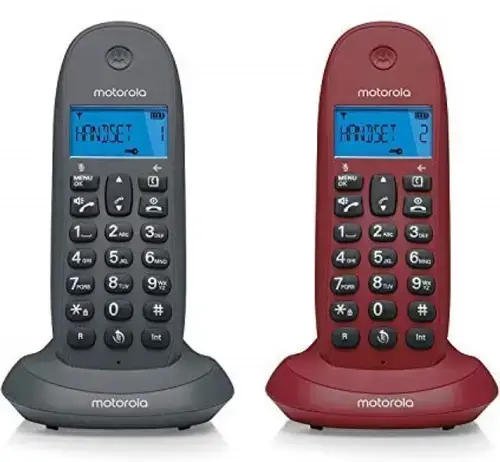 Set Duo - Telefon fix fara fir Motorola DECT C1002LB+ (Gri/Rosu)
