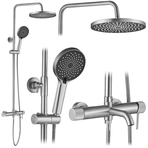 Set dus Rea Lungo Stripe Brush Nickel