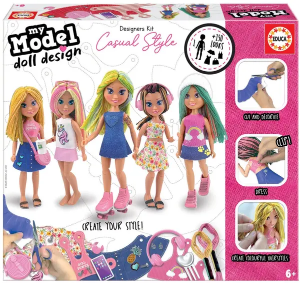 Set Educa Dolls - Modelul meu de design de papusa, stil casual