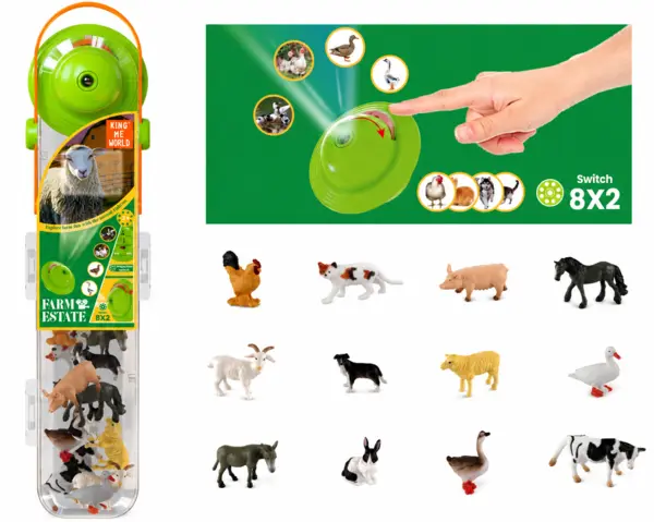 Set educativ animale domestice cu proiector si figurine