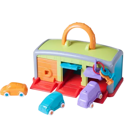 Set educativ Garaj si 3 masinute Minimobil, 18luni+, Miniland 45140