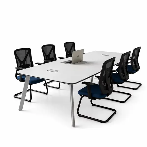 Set Elite & Novaire - Masa de conferinta cu picioare metalice si Scaun de birou ergonomic cu spatar din plasa