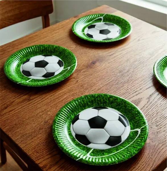 Set farfurii de carton fotbal, diametru 18 cm CZN4