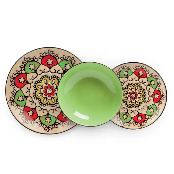 Set farfurii si bol - Fondina Verde | Egan