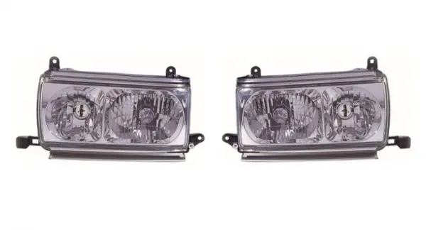 Set faruri stanga dreapta (H1 H4, mecanic, fara motor, culoare semnalizator: transparent) potrivit TOYOTA LAND CRUISER 80 -01.97
