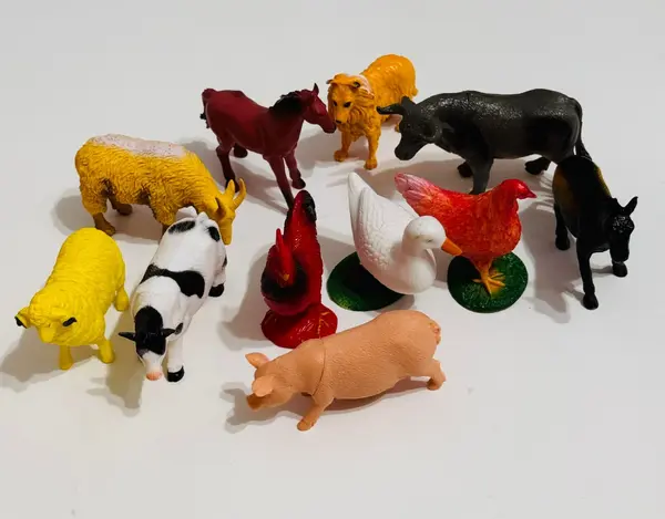 Set figurine educative - 12 animale de la ferma multicolore