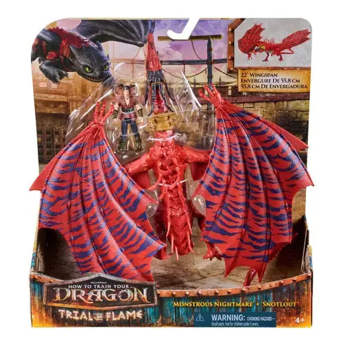 Set figurine How to train your dragon - Trial of Fire, Monstrous Nightmare si Snotlout
