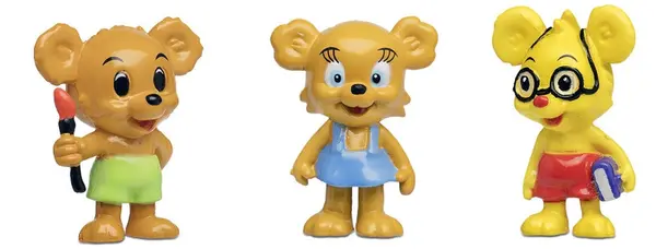 Set figurine Pippi - Bamse, Brum, Nalle-Maja și Teddy