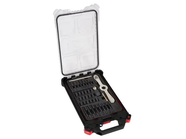 Set filiere si tarozi Milwaukee W/HEX-LOK, maner 2 in 1, 38 bucati, otel cromat, 4932498721