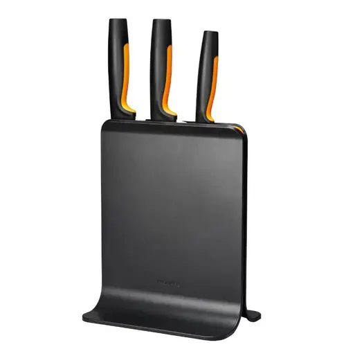 Set Fiskars Functional suport + 3 cutite (Negru)