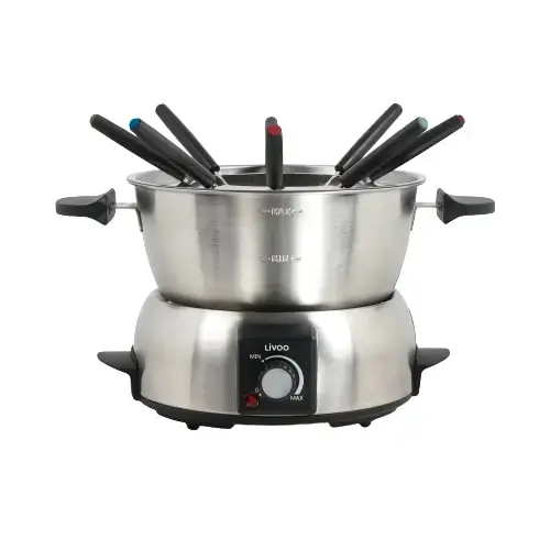 Set fondue electric Livoo DOC263, 1000 W, 8 persoane (Inox)