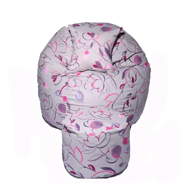 Set Fotoliu King Size cu Otoman (suport picioare) si Perna, Material Textil - Flower Buds