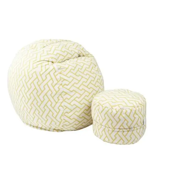 Set Fotoliu Matusalem cu Otoman (suport picioare), Material Textil - Zappity Yellow
