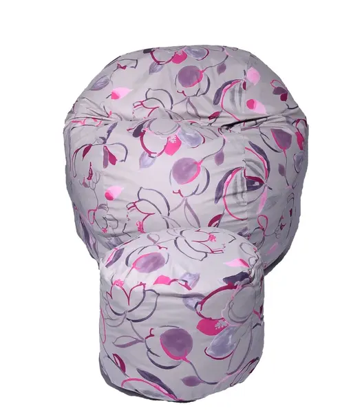 Set Fotoliu Matusalem cu Otoman (suport picioare), Material Textil - Flower Buds