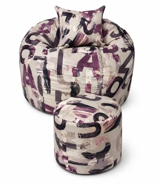 Set Fotoliu Matusalem cu Otoman (suport picioare) si Perna, Material Textil - Urban Mystique