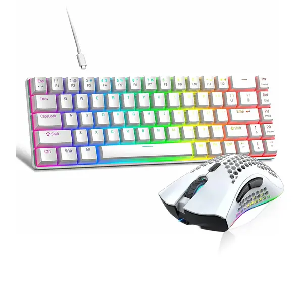 Set Gaming Timebox, Red Swtich, 60%, Wireless, : Tastatura Mecanica Gaming, Alb - Default Title