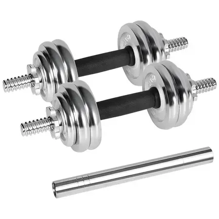 Set gantere reglabile Rebel Active RBA-2326-15, 15 kg (Argintiu)