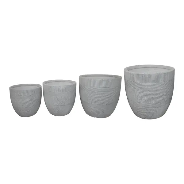 Set ghivece Verveta, Ceramică, diverse, 4 piese, Gri, 45x45x44 cm