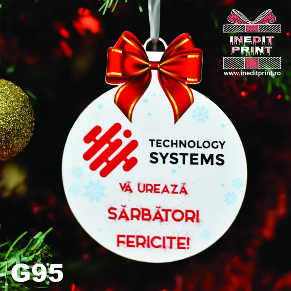 Set Glob personalizat COMPANY UV G95 8cm, 5 bucați