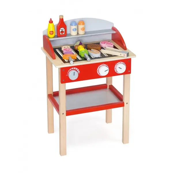 Set gratar grill Viga, lemn, cu accesorii, rosu KID509835, la doar 229,00 lei