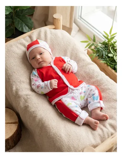 Set greieras bebelusi Simplu-Fluturasi rosu