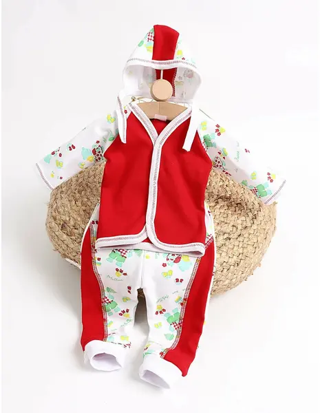 Set greieras bebelusi Simplu-Ma Bear rosu