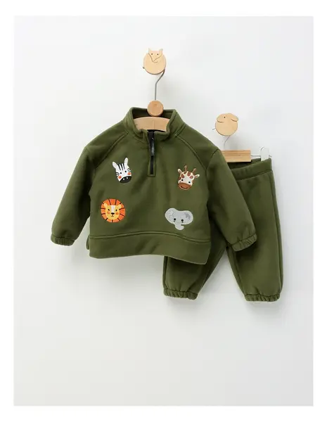 Set gros polar animale, verde