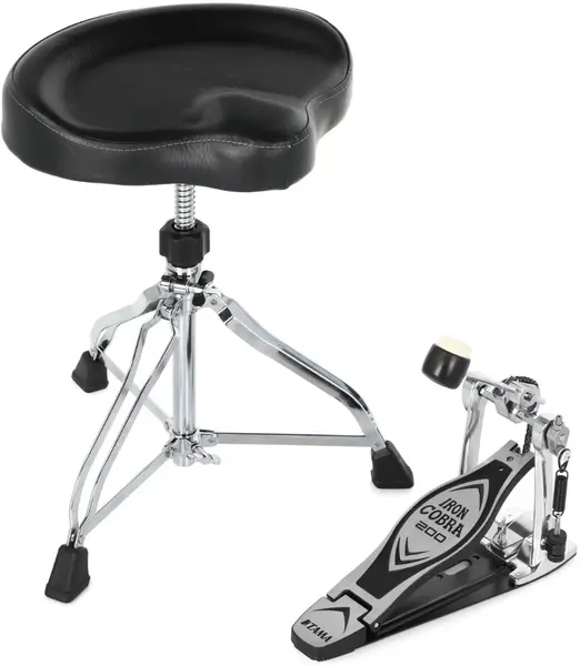 Set hardware Tama - Iron Cobra 200 HED2G, 2 piese, argintiu/negru