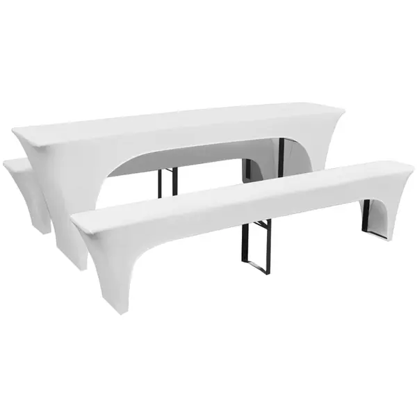 Set huse pentru masa de bere si bancute, 220x50x80 cm, negru, 3 buc.