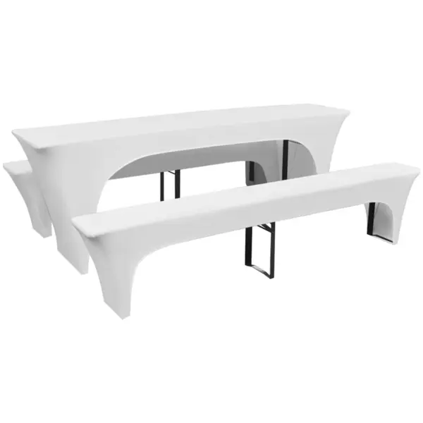 Set huse pentru masa de bere si bancute, 220x70x80 cm, negru, 3 buc.