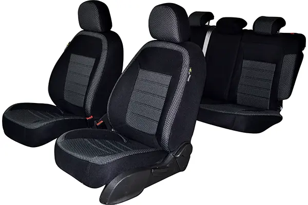 Set huse scaun RENAULT CLIO IV HB/SW 2013-2015 (bancheta fractionata) cu tetiere spate in forma de L UMBRELLA