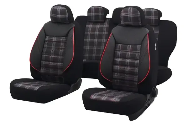 Set Huse Scaun Sport Negru-Rosu
