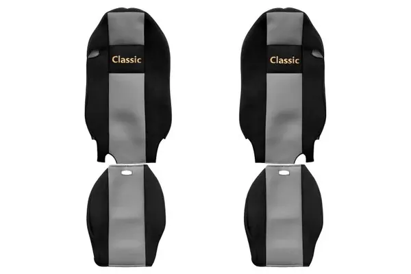 Set huse scaun textil camion compatibile cu Mercedes Actros MP 2 (01.2003-12.2006), Gri