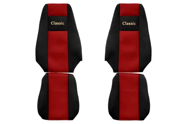 Set huse scaun textil camion compatibile cu Renault Magnum New Size (01.2008-12.2013), Rosu