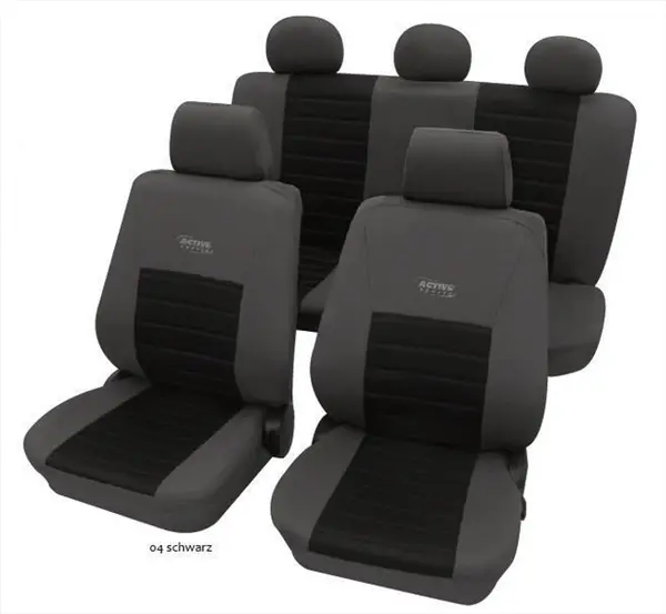 Set huse scaune universale Active Sports gri-negru PETEX