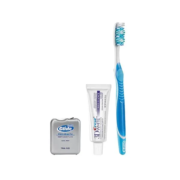 Set Igiena Orala, Crest, 3D White, Brilliance, Periuta Oral-B, Pasta Crest 24gr, Ata Dentara Glide 4m