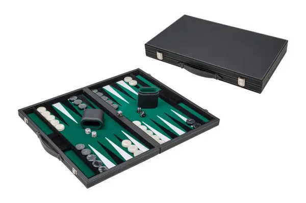 Set joc table Backgammon in stil Casino Mediu - 45x57 cm - Verde, New edition