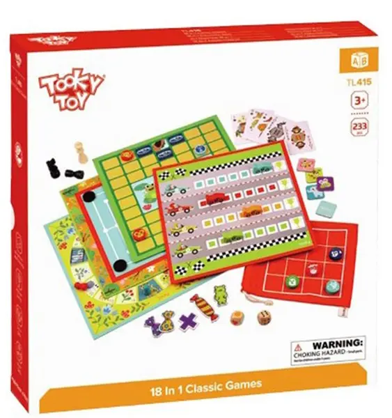 Set jocuri clasice Tooky Toy - 18 in 1